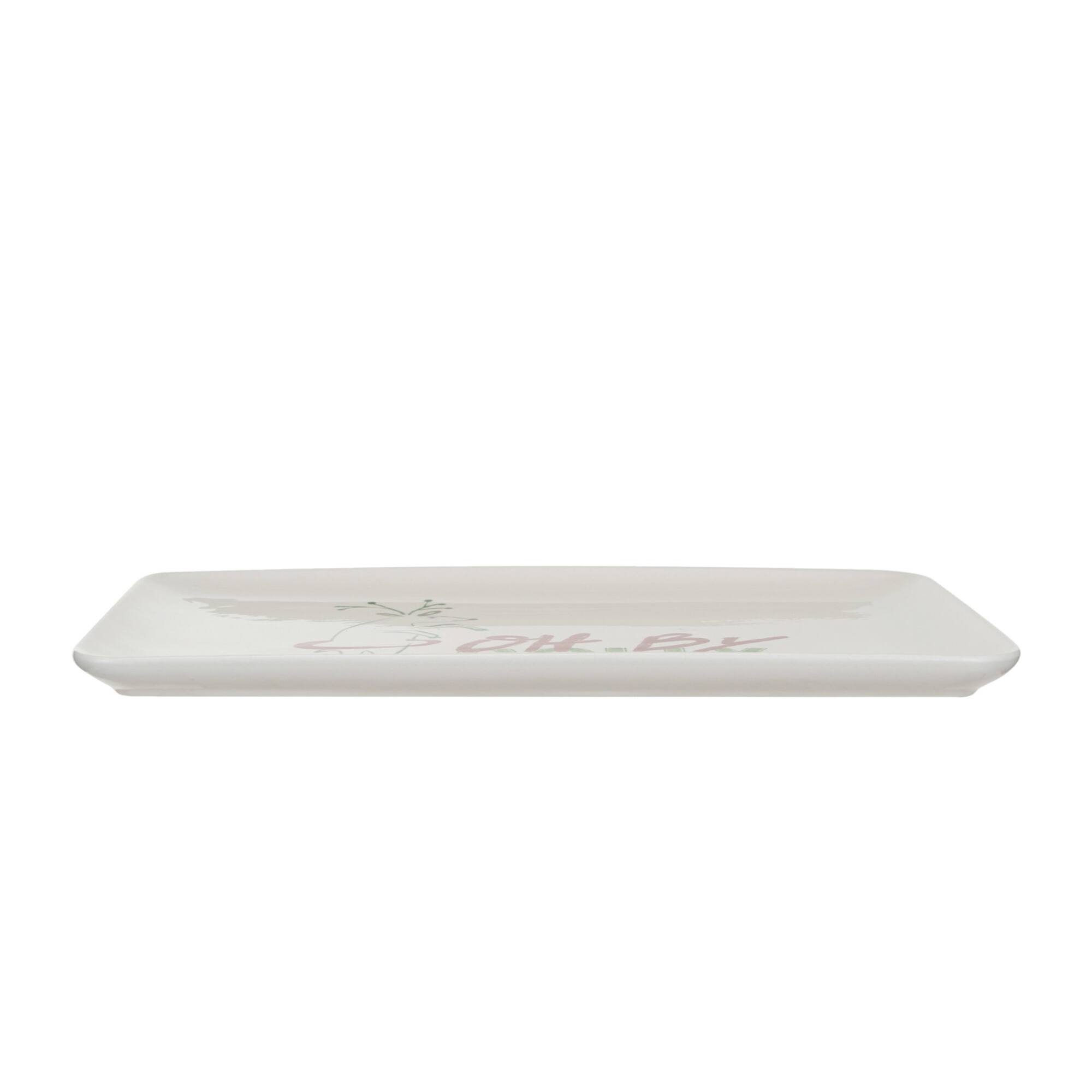 Hello Honey® 12" White, Green & Red Oh By Golly Stoneware Platter